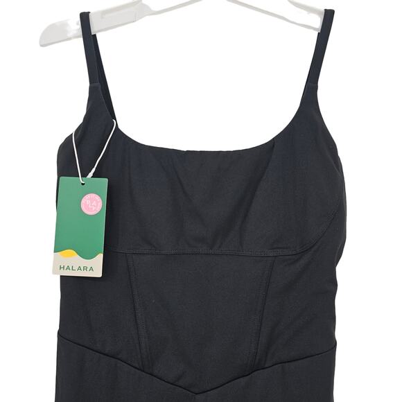 Halara Womans size XS Spaghetti Strap Square Neck Corset Bodycon Mini Dress NEW - Picture 2 of 7